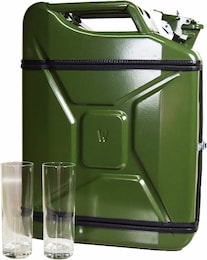 Mikamax Jerrycan Mix Drink Bar 20L – Whiskey Bar – Mobile Bar – Benzinkanister bar – Grün – 20 Li