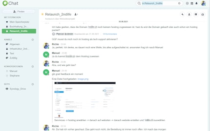Goede oplossing: Synology Chat is overzichtelijk.
