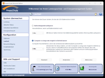 Wanneer moet de pc automatisch uitschakelen op de batterij?