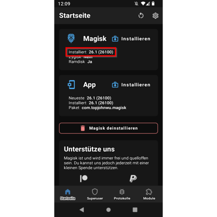 Magisk seems to be installed successfully.