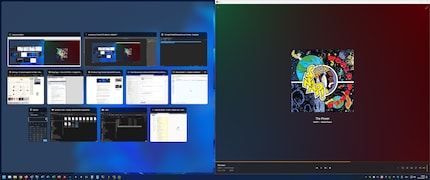 Once you position the window, Snap shows you an overview of your open apps. Click on one of them to open it in the free space.