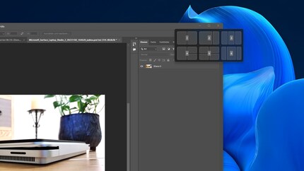 Press Windows Key + Z to open a numbered layout overview. Select the desired layout by pressing the corresponding number. Next, select the desired position for the window by again pressing the corresponding number.