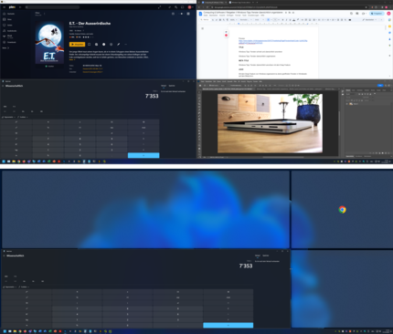 Refine your layout by dragging the divider between the windows.