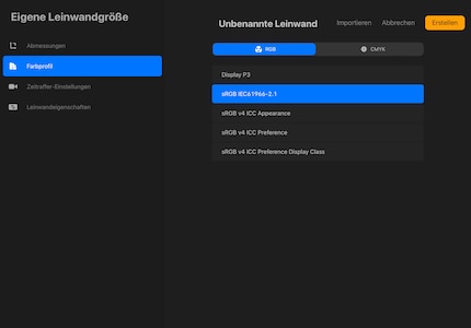 Hier bepaal je een kleurprofiel, afhankelijk van de uitgangssituatie van je werk: digitaal of drukwerk.