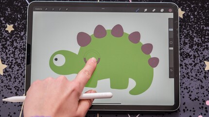 Je kunt met je vinger kleuren uit de afbeelding selecteren voor hergebruik.