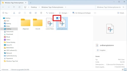 Met een vinkje wordt duidelijker welk element zojuist is geselecteerd.