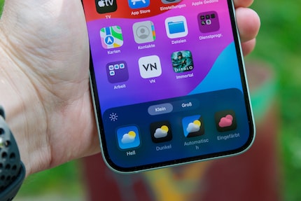 Het nieuwe aanpassingsmenu.