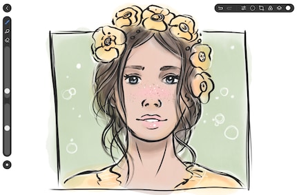 De GoPaint gebruikersinterface op de MatePad 11.5 S.