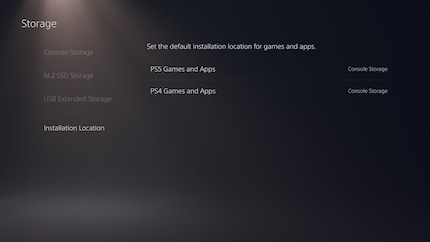 You can determine where games are stored by default in the settings under Storage.