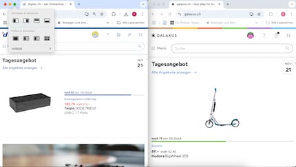 Vensters schalen werkt iets anders dan in Windows.