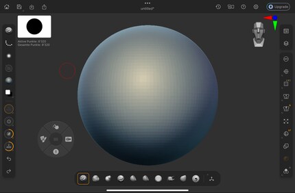 Een project in ZBrush op de iPad. Overzichtelijk en niet overbelast.